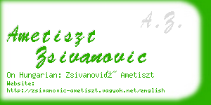 ametiszt zsivanovic business card